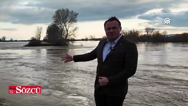 Edirne'de yatağından çıkan Tunca ve Meriç tarım arazilerini sular altında bıraktı