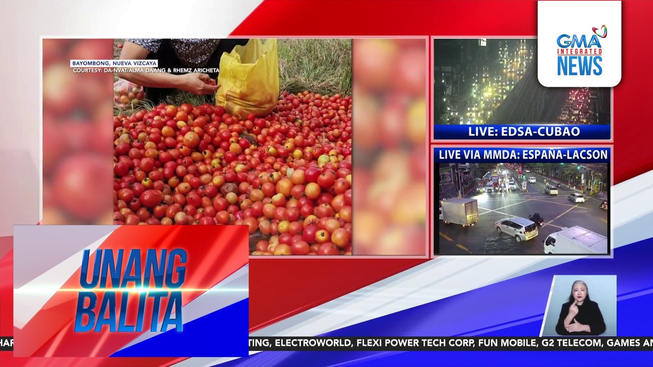 Bulto-bulto ng kamatis, itinapon sa gilid ng kalsada dahil umano sa oversupply | Unang Balita