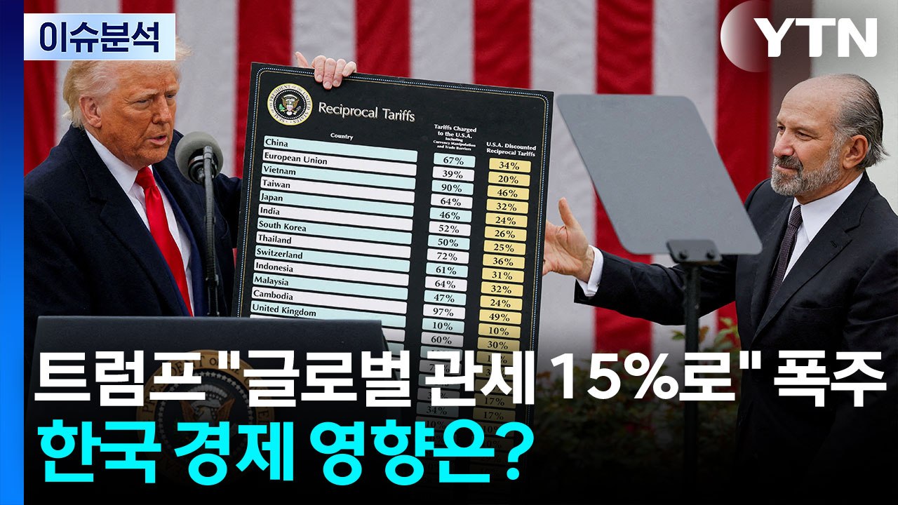 [뉴스나우] 트럼프 "글로벌 관세 15%로" 폭주...한국 경제 영향은? / YTN