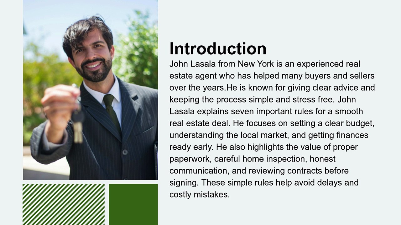 John Lasala from New York Explains 5 Rules for a Smooth Real Estate Deal