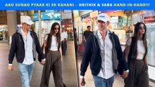 Hrithik Roshan & Saba Azad Snapped Hand-In-Hand At The Mumbai Airport - Aao Sunao Pyaar Ki Ek Kahani