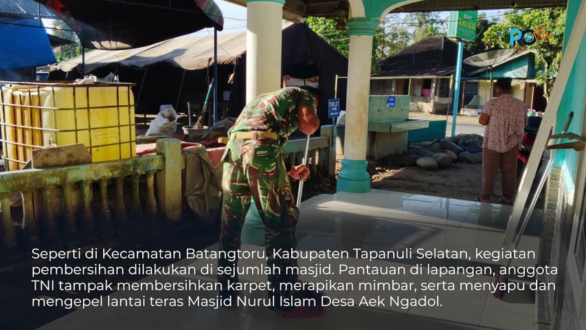 TNI dan Warga Gotong Royong, Tempat Ibadah dan Sekolah di Tapanuli dan Aceh Kinclong Lagi