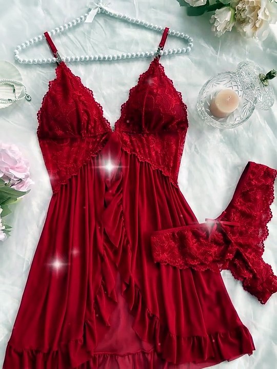 Sexy Lace Lingerie Set for Women | Red Hot