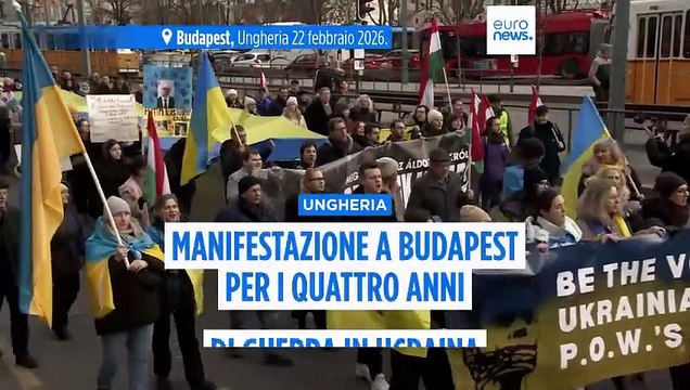 Ungheria, a Budapest la manifestazione per i quattro anni dell'invasione russa in Ucraina