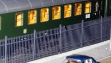 Nachtzug auf der Modellbahn