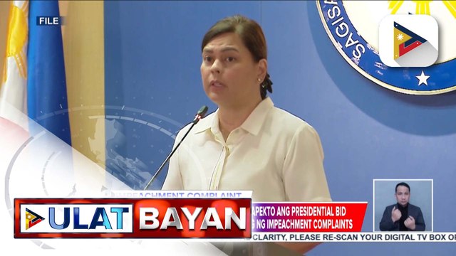 VP Sara Duterte, hinamong harapin ang mga impeachment complaint laban sa kanya | ulat ni Vel Custodio