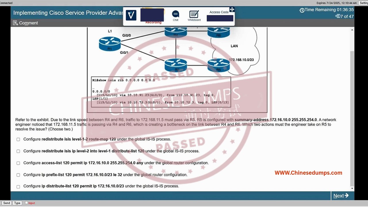 Implementing Cisco Service Provider Advanced Routing Solutions (300-510)SPRI