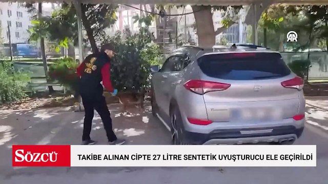 Mersin'de takibe alınan cipte 27 litre sentetik uyuşturucu ele geçirildi
