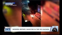 Modern jeepney, nagliyab sa tabi ng kalsada | Saksi