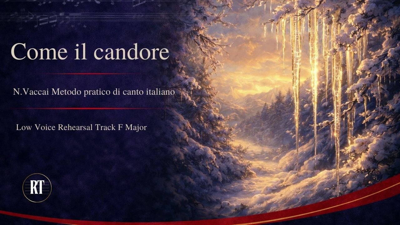 Vaccai  Come il candore  Low Voice Rehearsal track F major