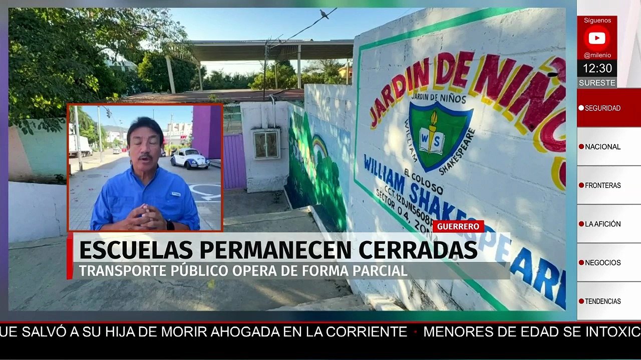 Escuelas sin clases y transporte a medias en Guerrero tras crisis en seguridad