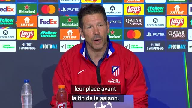 Atlético - Simeone : "Griezmann ne va pas abandonner sa place aussi facilement"