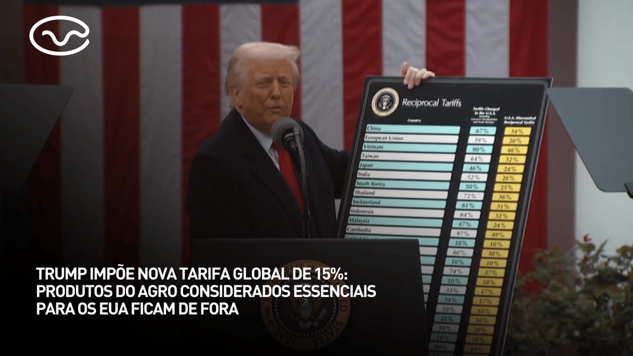Trump impõe nova tarifa global de 15%: produtor do agro considerados essenciais para os EUA ficam de fora