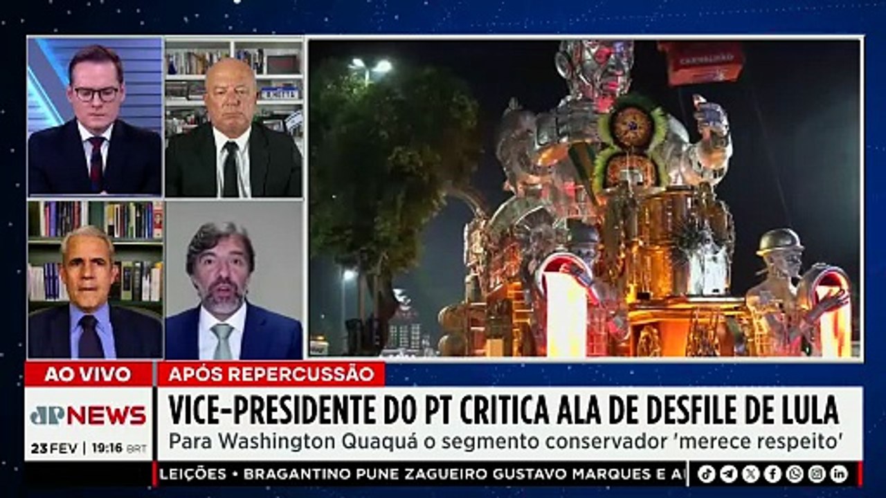 Vice-presidente do PT critica ala contra conservadores em desfile