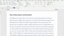 How to reduce space in word document