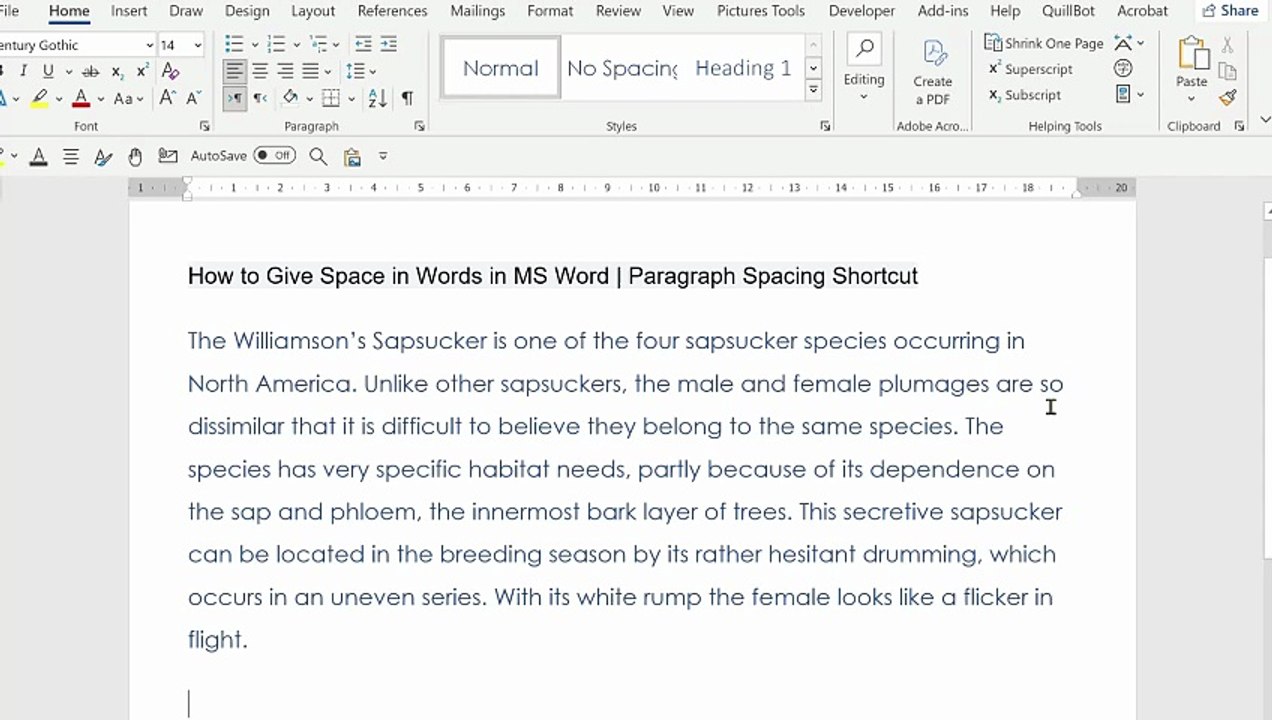 How to Give Space in Words in MS Word | Paragraph Spacing Shortcut