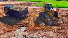 Powerful Bulldozer Rescues Stuck Dump Truck in Deep Mud | Extreme Heavy Equipment Recovery USA