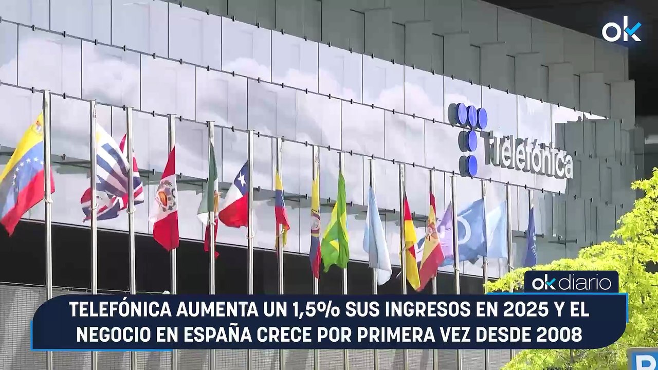 Telefónica aumenta un 1,5% sus ingresos en 2025...