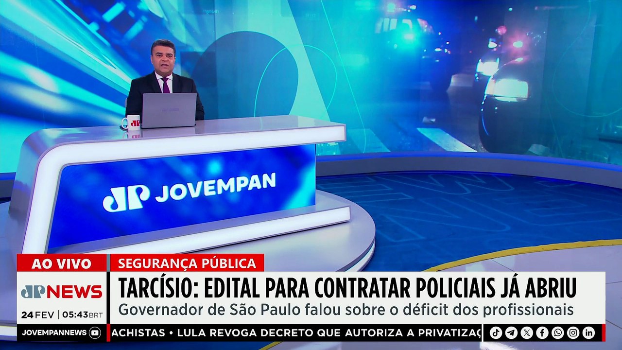 Tarcísio afirma que já foi aberto edital para contratar novos policiais