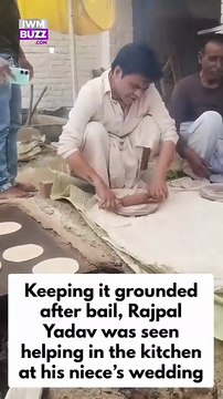 Keeping it grounded after bail, Rajpal Yadav was seen helping in the kitchen at his niece’s wedding