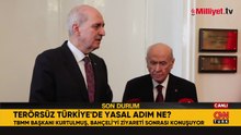Meclis'te görüşme trafiği! TBMM Başkanı Kurtulmuş, Bahçeli'yi ziyaret etti