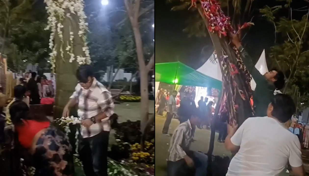 Zero Civic Sense! Noida Flower Theft Caught on Camera | VIRAL