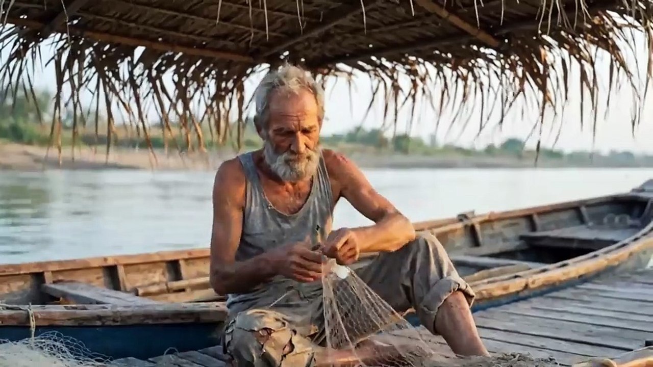 The woman abandoned the dog, and after the fisherman rescued it, the dog's mother rescued the fisherman who fell into the water while searching for her child