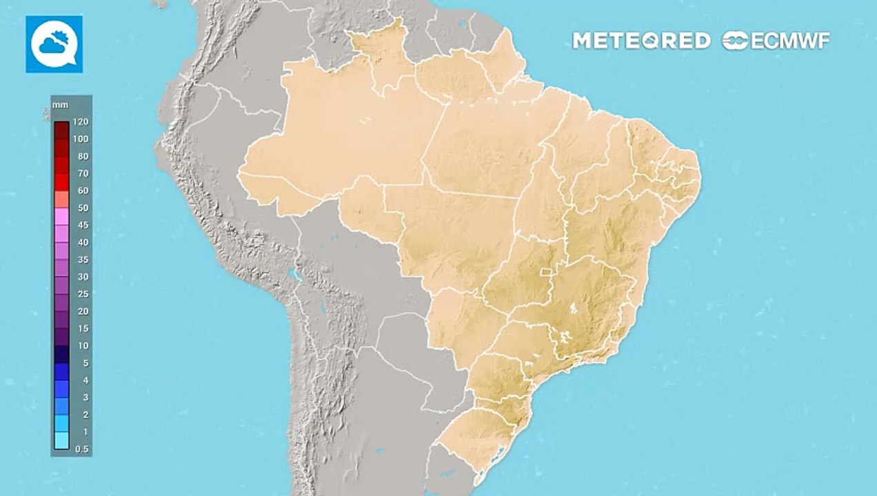 Terça-feira, 24 de fevereiro: Chuva acumulada entre terça (24) e quinta-feira (26).
