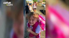 Menina se emociona ao ver padrasto chegar de égua na saída da escola em Ponta Grossa