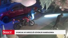 Alanya'da oyuncak ayı hırsızlığı güvenlik kamerasında