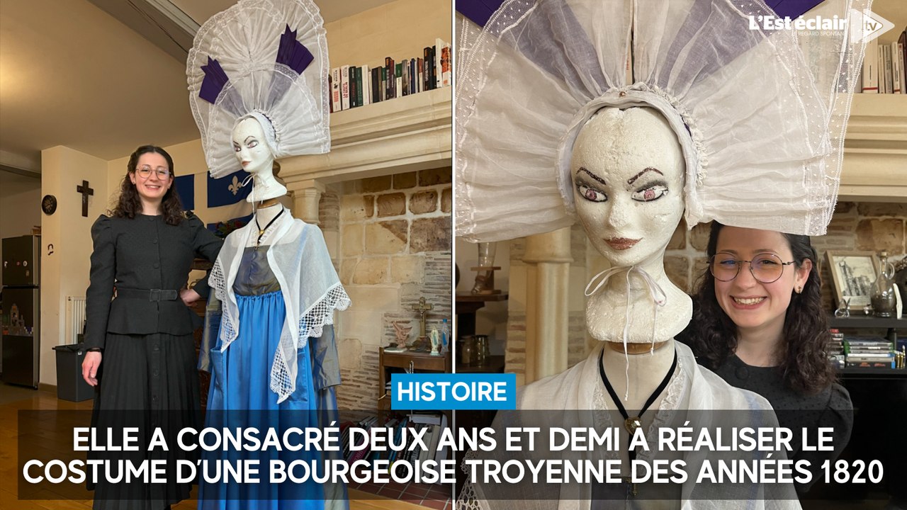 Elle a consacré deux ans et demi à réaliser le costume d’une bourgeoise Troyenne des années 1820