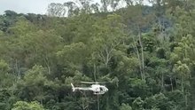 Helicóptero da PM resgata morador ilhado por chuvas em Ubá