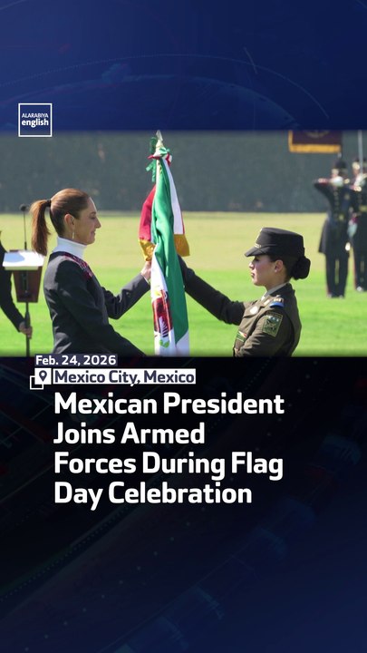 Mexican President Joins Armed Forces During Flag Day Celebration