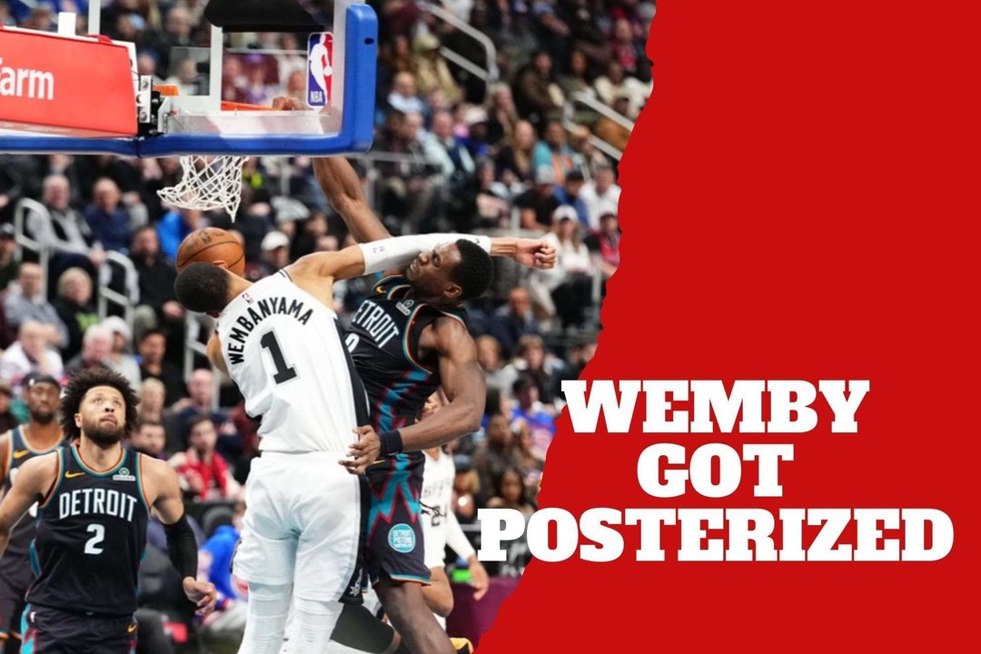 Victor Wembanyama gets posterized by Pistons center Jalen Duren
