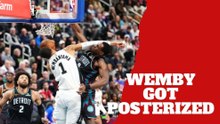 Victor Wembanyama gets posterized by Pistons center Jalen Duren