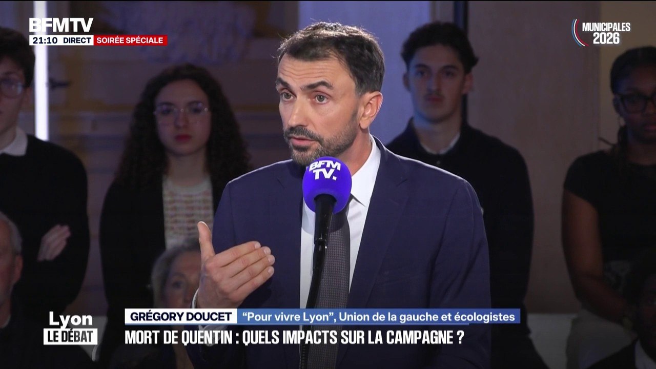 "On a réussi à obtenir la dissolution de groupes violents": Grégory Doucet (Union de la gauche) défend son bilan sur la lutte contre "les violences des ultras" à Lyon