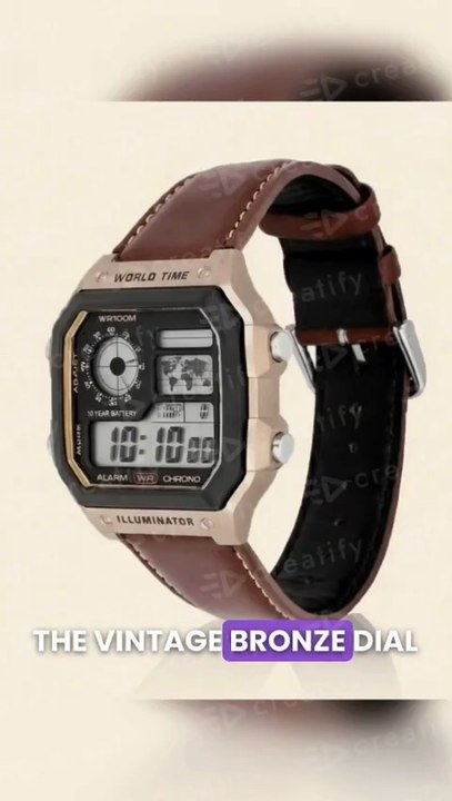 Vintage Bronze Analog Digital Watch Review | Retro Leather Strap ⌚✨