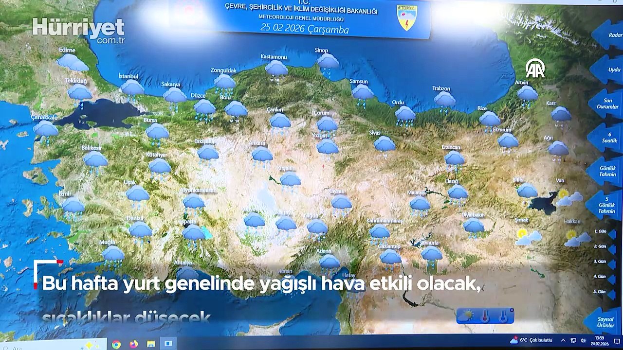 Bu hafta yurt genelinde yağışlı hava etkili olacak, sıcaklıklar düşecek