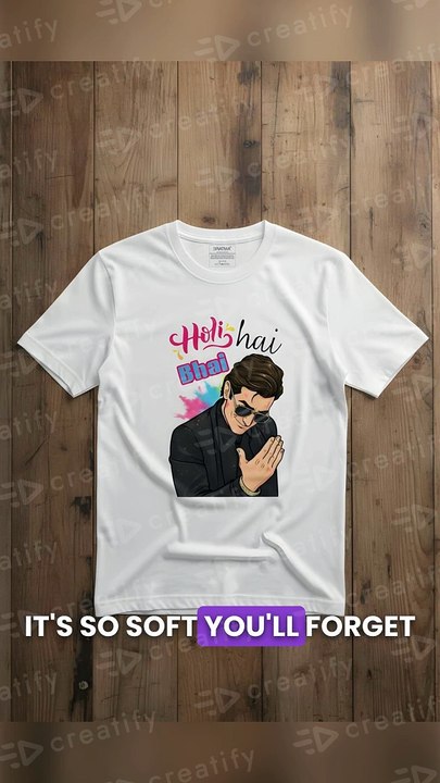 Holi Printed T-Shirt Unisex 🎨 | 110 GSM Bio Washed White Festival Wear