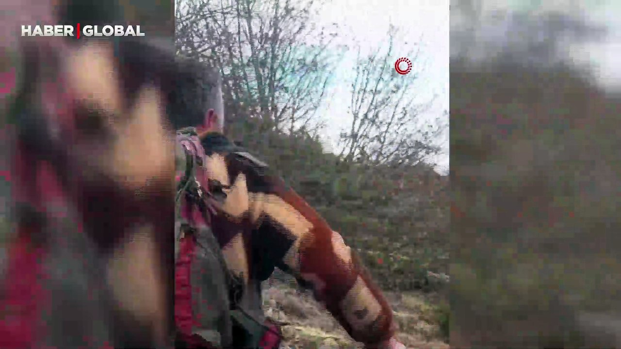 Erzurum'da kış uykusundan uyanan ayıyla karşılaşınca çığlık attı