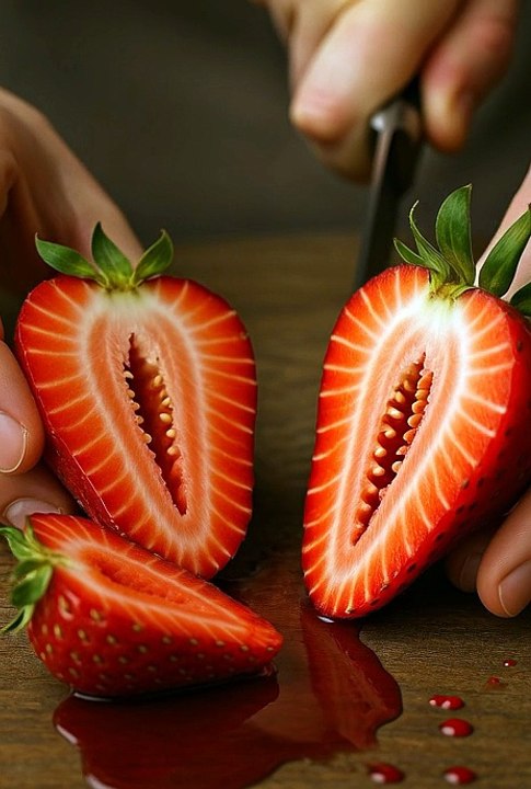 Strawberry Crying While Cutting 😢🍓 | Cute Fruit Cartoon Animation