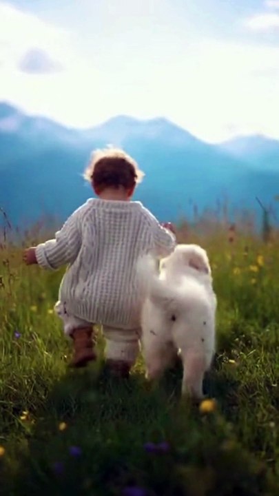 Adorable Puppy and Baby #dog #puppy #kingdomofawais