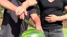 Giga Chad chin cuts watermelon 🍉 #gigachad