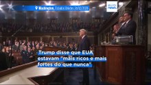 Trump defende repressão da imigração e tarifas no discurso mais longo de sempre sobre o Estado da União