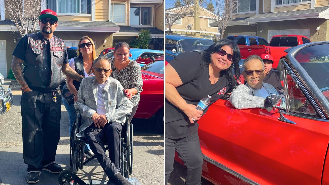 Terminally Ill Dad Surprised With Emotional Driveway Car Show | Happily TV