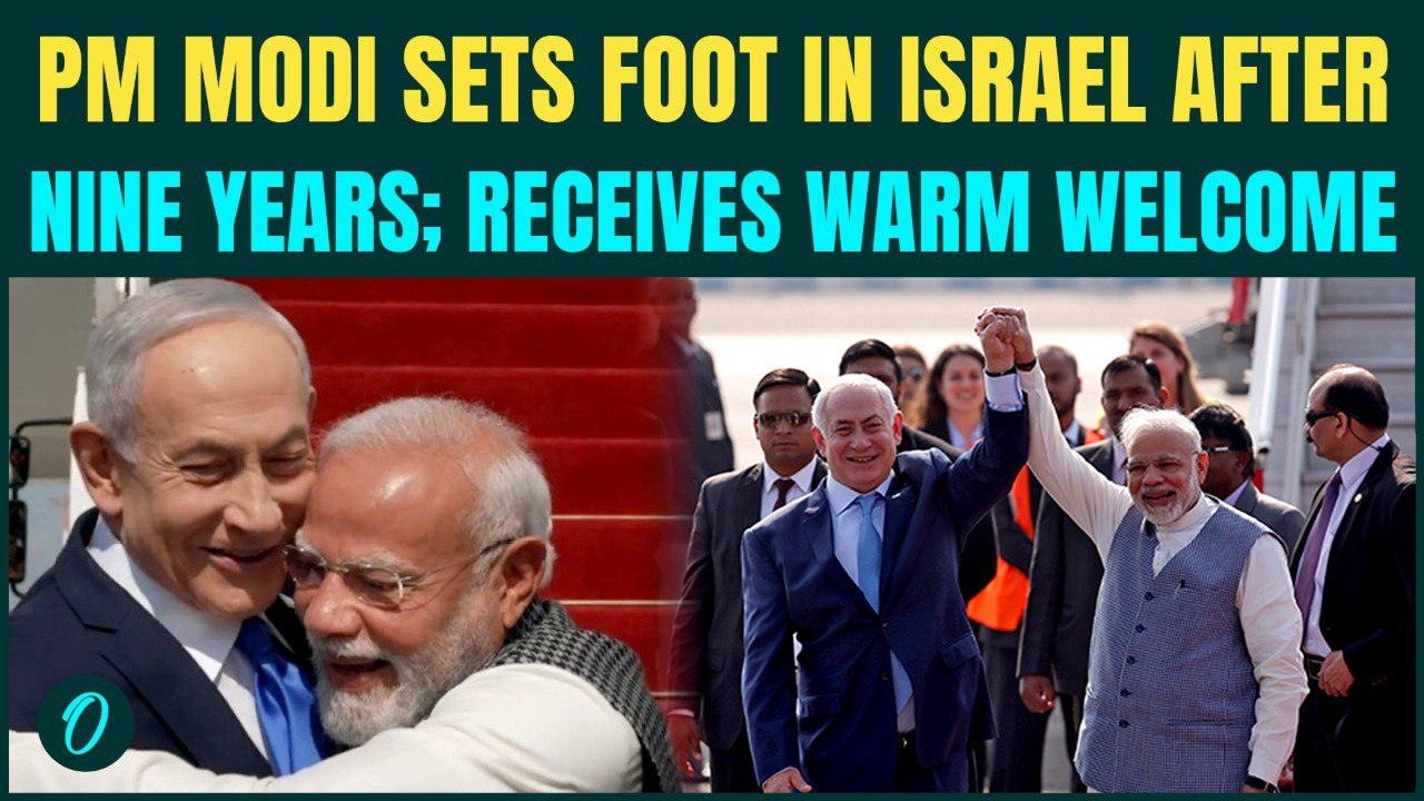 BREAKING: Israeli PM Netanyahu WELCOMES India’s Prime Minister Modi at Ben Gurion Airport Ceremony