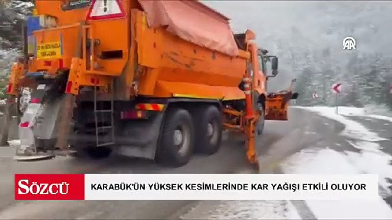Karabük'ün yüksek kesimlerinde kar yağışı etkili oluyor
