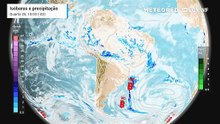 Quarta-feira, 25 de fevereiro: Previsão de chuva, nebulosidade e pressão a nível médio do mar entre quarta (25) e sexta-feira (27)