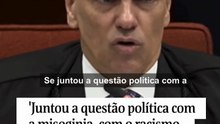 'Juntou a questão política com a misoginia, com o racismo, com a discriminação', diz Moraes sobre caso Marielle