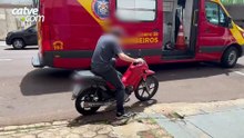 Acidente entre carro e moto deixa motociclista ferido no Centro